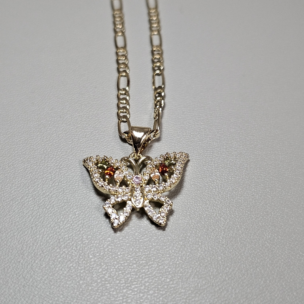 Delicate Gold Tone Butterfly Necklace